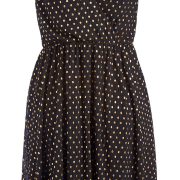 Black/Gold Dot Fit Flare Dress - Picture 5 of 5